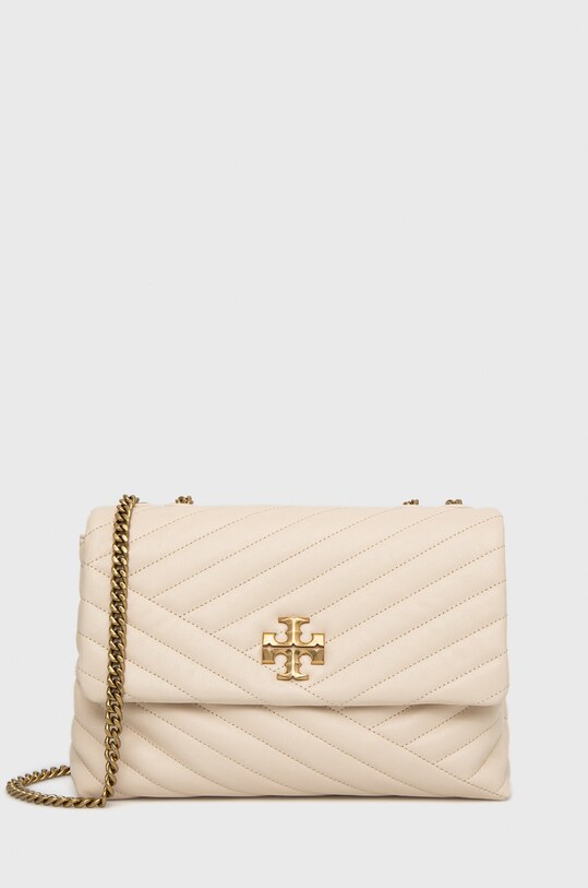 Tory Burch torebka skórzana nie mieści A4 beżowy 90446.122