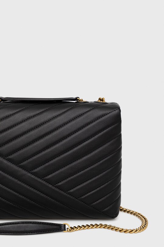 Kožená kabelka Tory Burch Kira Chevron čierna 90446.001