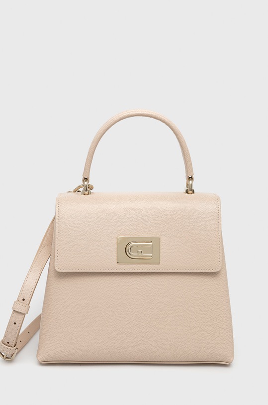 Шкіряна сумочка Furla лицьова шкіра бежевий BAKPACO.ARE000.B4L00