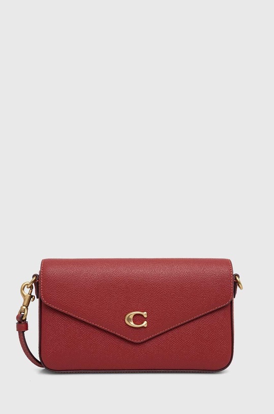 Шкіряна сумочка Coach лицьова шкіра червоний C8439