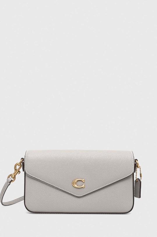 Coach borsa a mano in pelle pelle fiore grigio C8439
