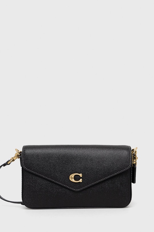 Coach poseta de piele uni negru C8439