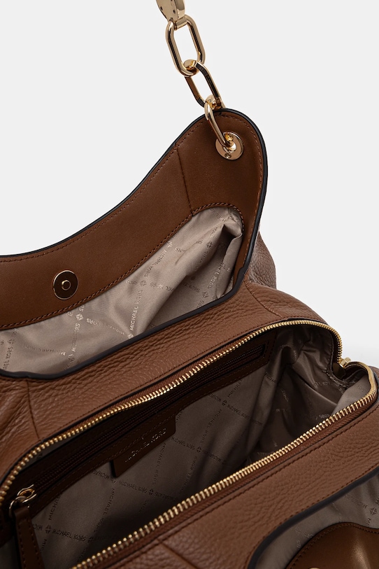 Kožená kabelka MICHAEL Michael Kors 30T9G0LE3L hnědá