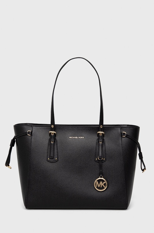 Kožená kabelka MICHAEL Michael Kors přírodní kůže černá 30H7GV6T8L