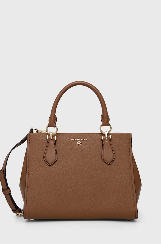 Kožená kabelka MICHAEL Michael Kors přírodní kůže hnědá 30S2G6AS2L
