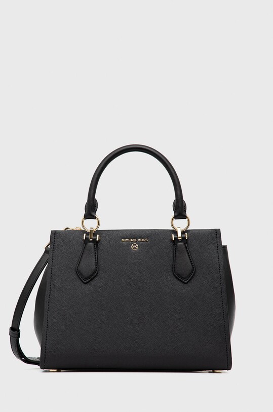 Δερμάτινη τσάντα MICHAEL Michael Kors λείο δέρμα μαύρο 30S2G6AS2L