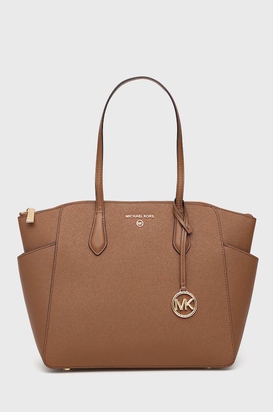 Kožená kabelka MICHAEL Michael Kors přírodní kůže hnědá 30S2G6AT2L