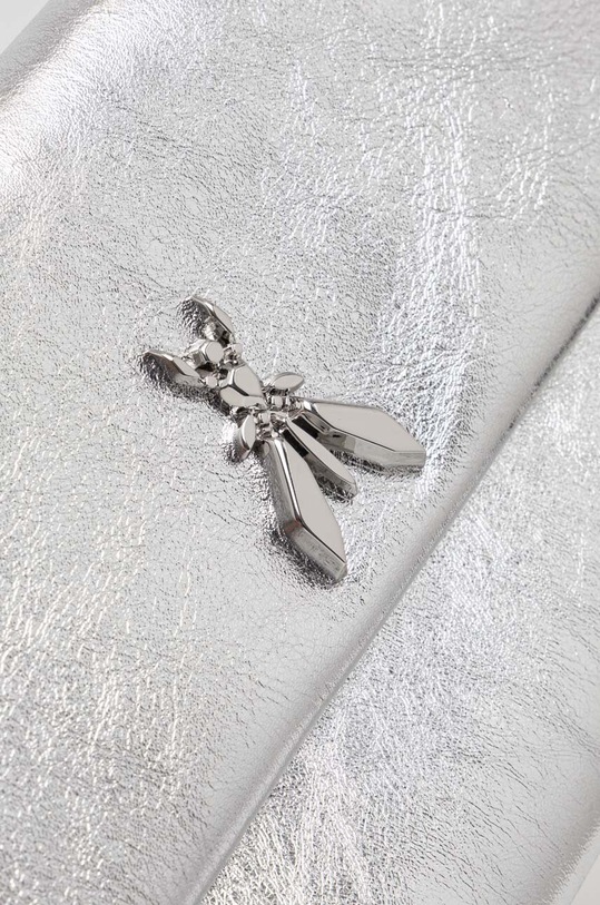 Kožená listová kabelka Patrizia Pepe strieborná CB5460.L041