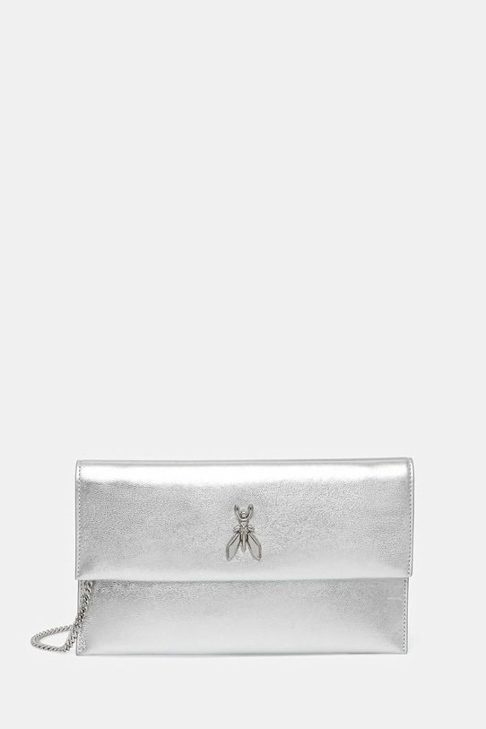 Patrizia Pepe kopertówka damska skórzana srebrny CB5460.L041