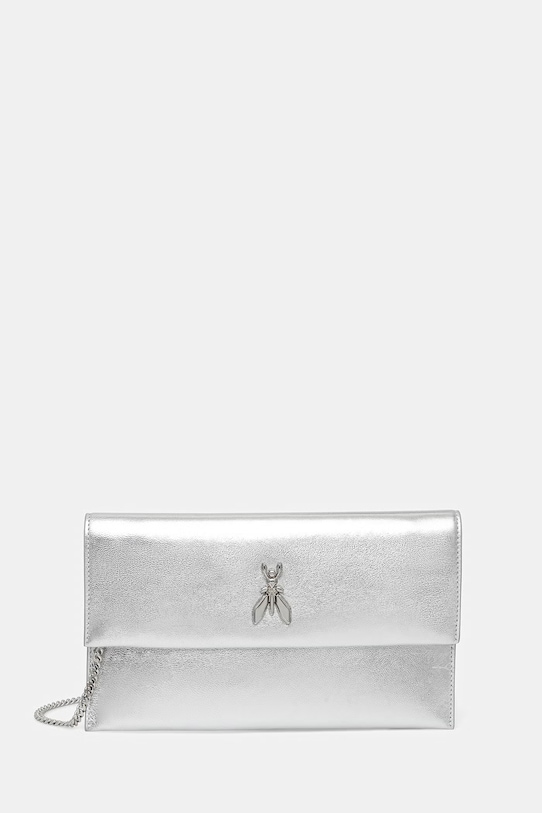 Patrizia Pepe kopertówka damska skórzana srebrny CB5460.L041