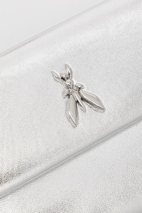 Patrizia Pepe kopertówka damska skórzana srebrny CB5460.L041