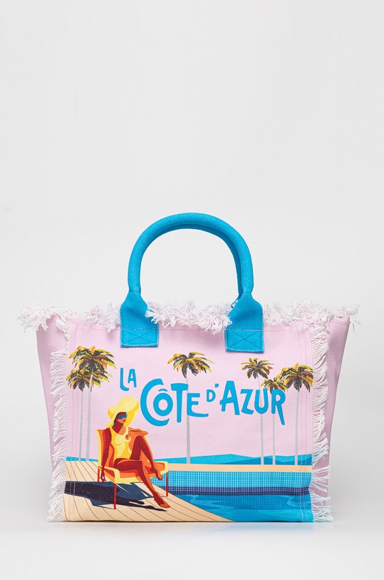 Плажна чанта MC2 Saint Barth надпис розов VANI001