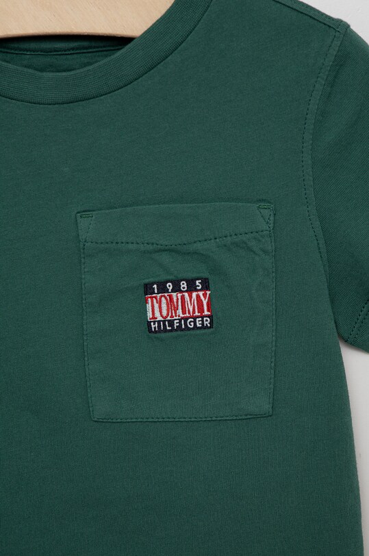 Chłopiec Tommy Hilfiger t-shirt bawełniany dziecięcy KB0KB07020.PPYY zielony