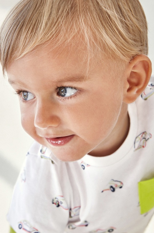 Detské bavlnené tričko Mayoral 1005.3B.BABY zelená SS22