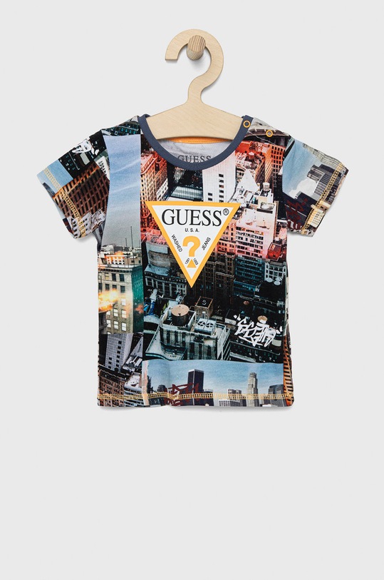 Guess t-shirt bawełniany dziecięcy nadruk multicolor N2GI06.K8HM3