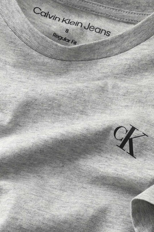Детская хлопковая футболка Calvin Klein Jeans серый IB0IB01093.PPYY