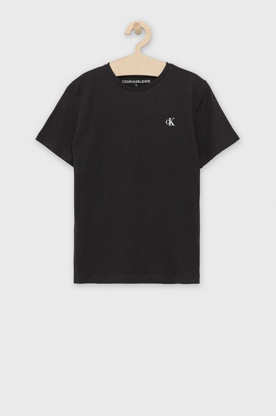 Дитяча бавовняна футболка Calvin Klein Jeans IB0IB01093.PPYY чорний SS22