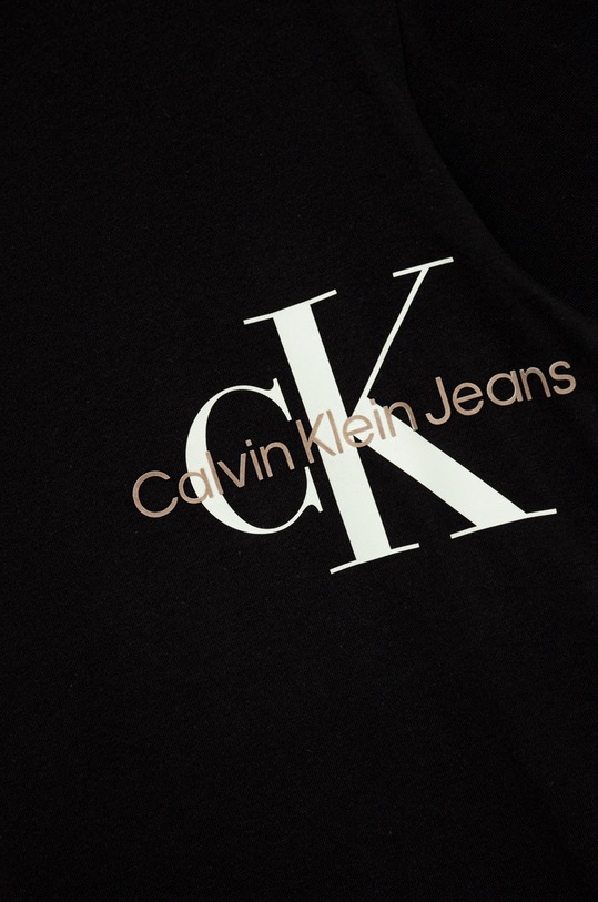 Chłopiec Calvin Klein Jeans t-shirt bawełniany dziecięcy IB0IB01220.PPYY czarny