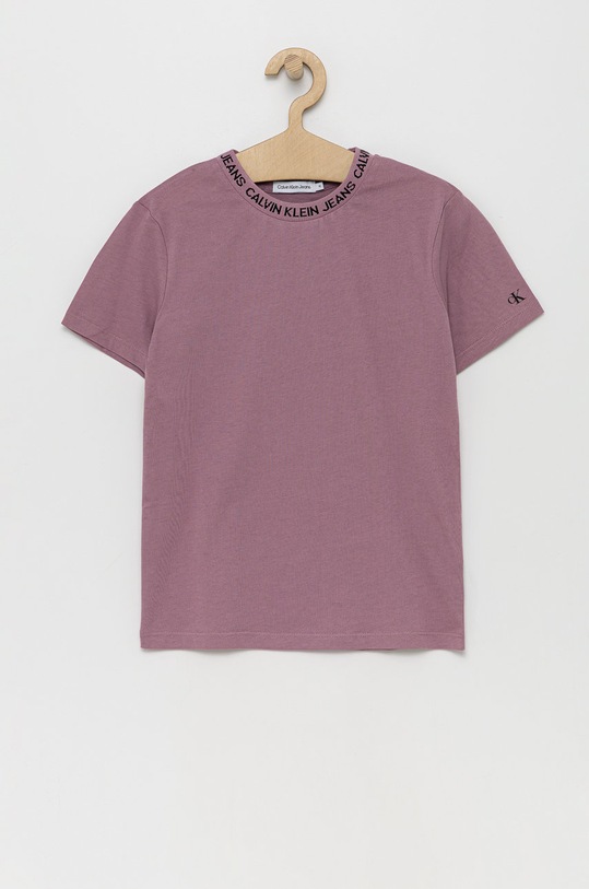 Calvin Klein Jeans tricou de bumbac pentru copii uni violet IU0IU00234.PPYY