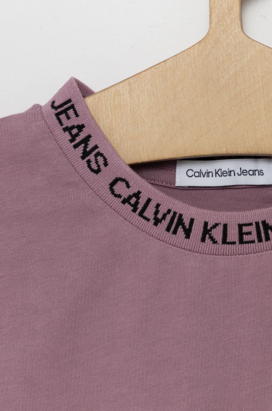 Băieți Calvin Klein Jeans tricou de bumbac pentru copii IU0IU00234.PPYY violet