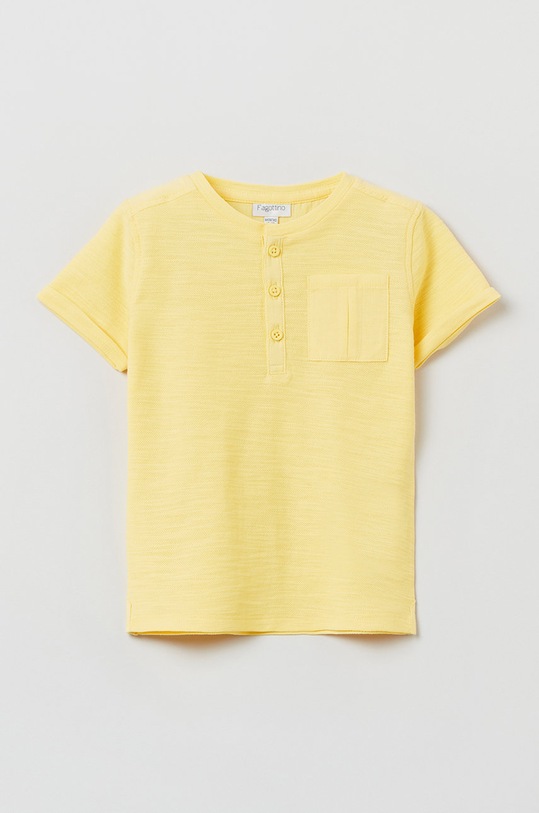 OVS t-shirt bawełniany dziecięcy bawełna żółty 1444893.Boy.9.36months.