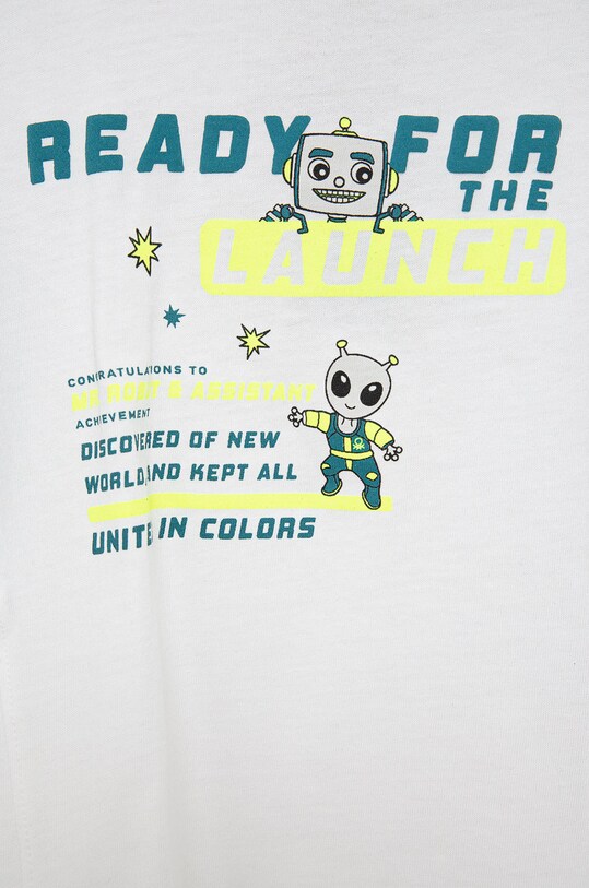 Мальчик Детская хлопковая футболка United Colors of Benetton 3096G100Q.P белый