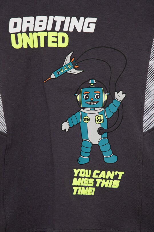 Мальчик Детская хлопковая футболка United Colors of Benetton 3096G100Q.P серый