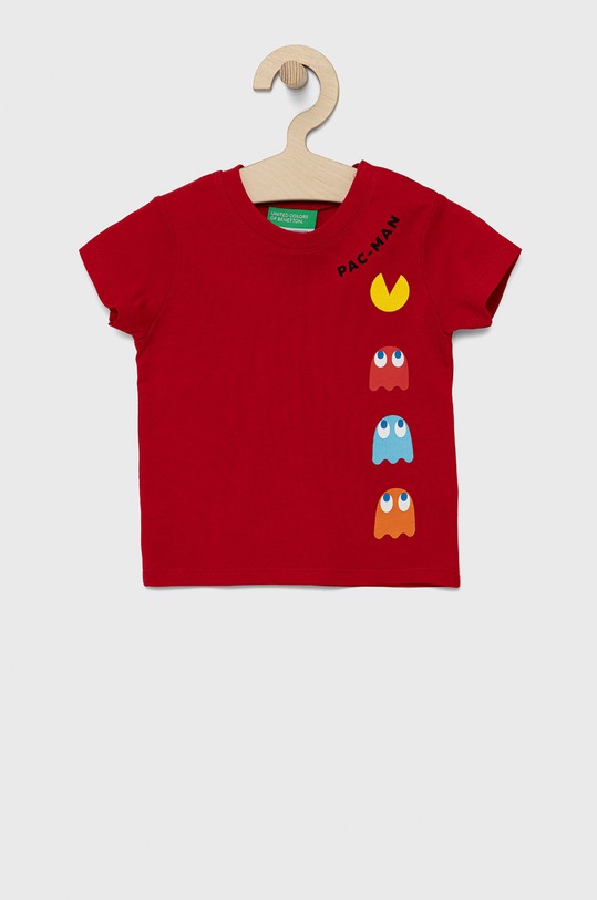 United Colors of Benetton t-shirt bawełniany dziecięcy nadruk czerwony 3096G102F.P