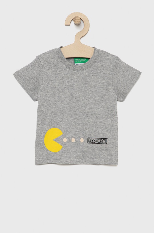 United Colors of Benetton t-shirt bawełniany dziecięcy nadruk szary 3096G102F.P