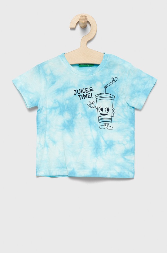 Dječja pamučna majica kratkih rukava United Colors of Benetton pamuk plava 3085G103C.P