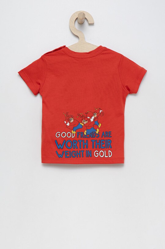 Dětské bavlněné tričko United Colors of Benetton 3096G103J.P červená SS22