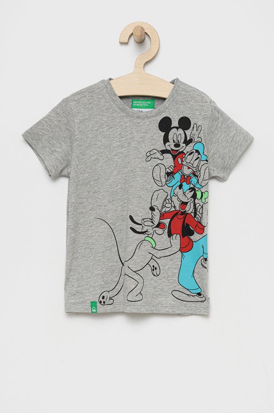 United Colors of Benetton tricou de bumbac pentru copii print gri 3096G103J.P