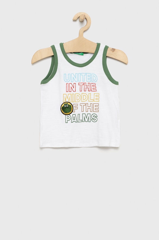 United Colors of Benetton gyerek pamut felső pamut fehér 3BVXGH009.P