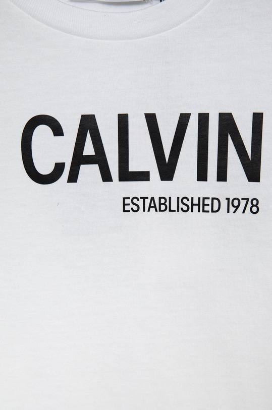 CHLAPEC Dětské bavlněné tričko Calvin Klein Jeans IB0IB01107.PPYY bílá