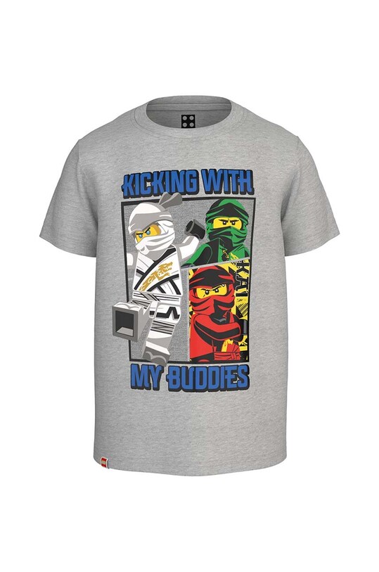 Lego Wear t-shirt bawełniany dziecięcy nadruk szary 12010471