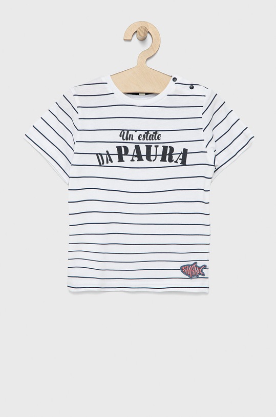 Birba&Trybeyond t-shirt bawełniany dziecięcy nadruk biały 999.44093.00.