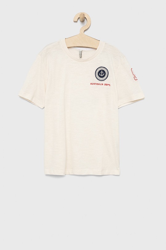 Birba&Trybeyond t-shirt bawełniany dziecięcy aplikacja beżowy 999.44452.00.134.176