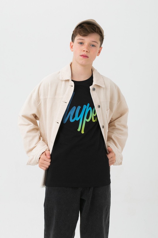 Dětské bavlněné tričko Hype kulatý černá ZVLR.018