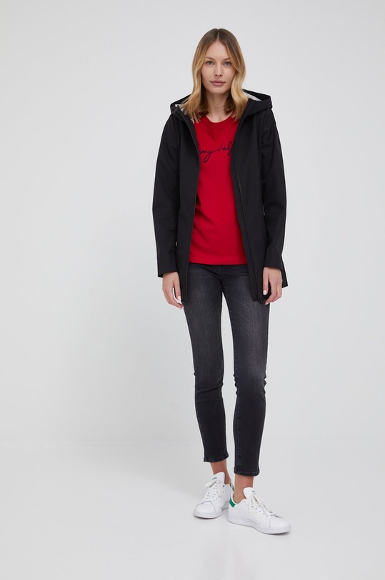 Bavlnené tričko Tommy Hilfiger WW0WW28682.PPYY červená SS22