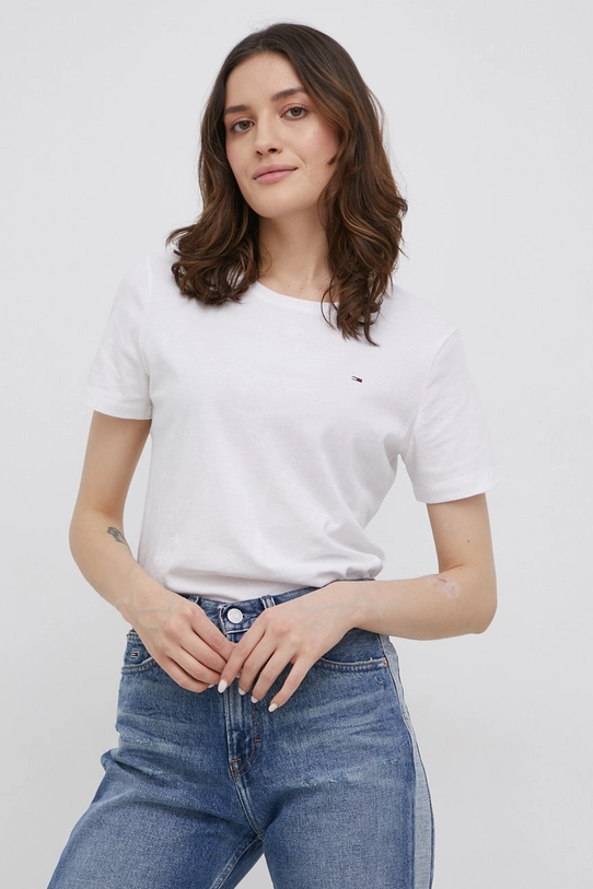 Tommy Jeans t-shirt bawełniany DW0DW11459.PPYY biały AW22