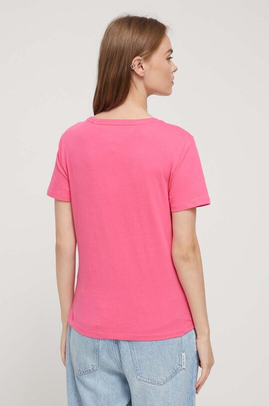 Хлопковая футболка Tommy Jeans розовый DW0DW11458.PPYY