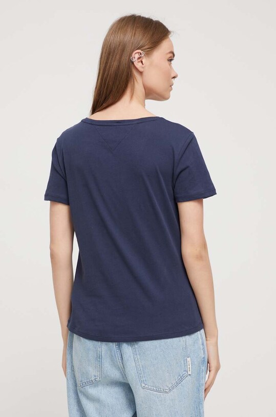 Бавовняна футболка Tommy Jeans DW0DW11458.PPYY рожевий