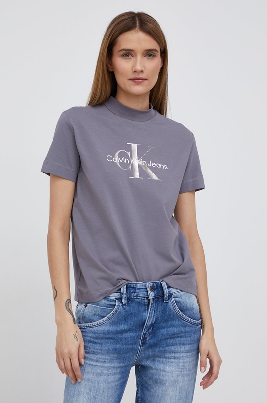 Calvin Klein Jeans T-shirt J20J217714.PPYY z elastanem szary J20J217714.PPYY