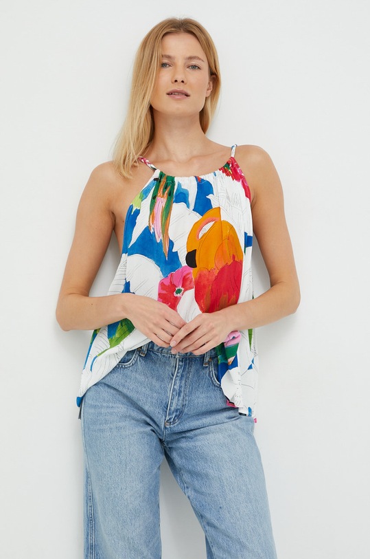 Desigual bluza cu modele alb 22SWBW37