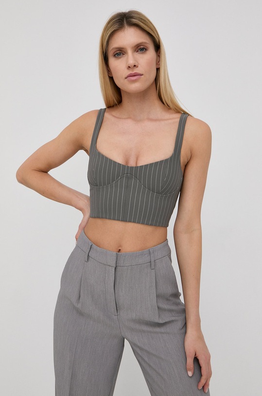 Top Patrizia Pepe s elastinom siva 8C0505.A011