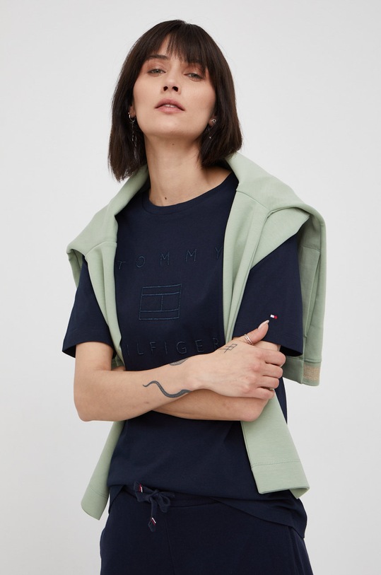 Tommy Hilfiger t-shirt bawełniany regular granatowy WW0WW33522.PPYY