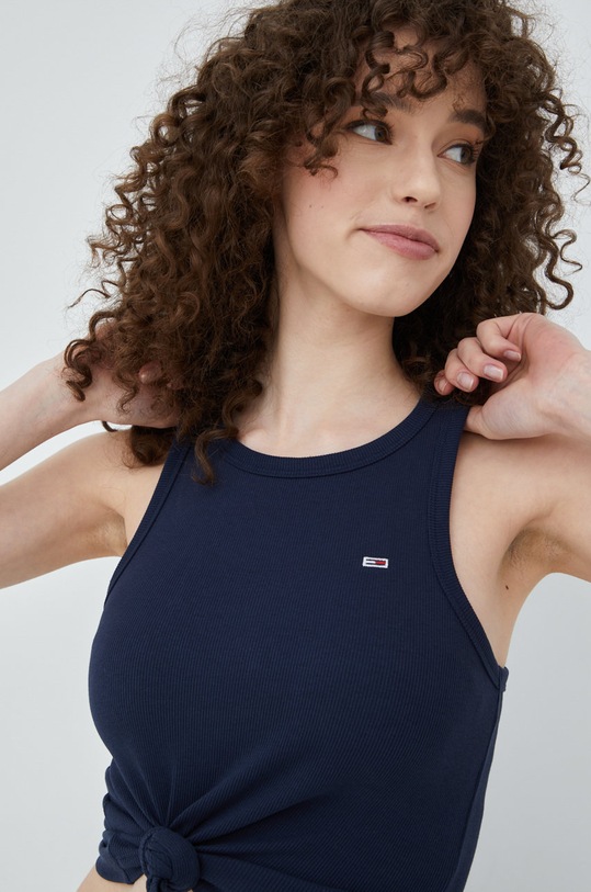 Top Tommy Jeans σκούρο μπλε DW0DW12548.PPYY