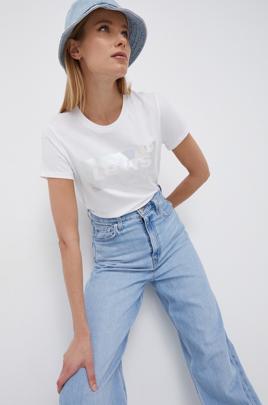 Levi's T-shirt bawełniany 17369.1749 biały SS22