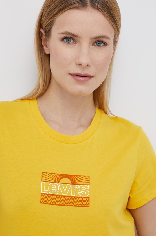 Levi's t-shirt bawełniany żółty 17369.1753