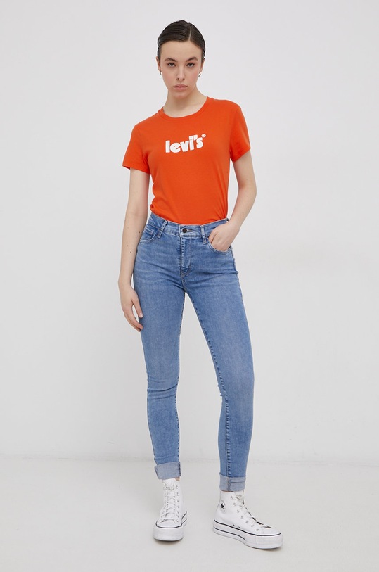 Levi's βαμβακερό μπλουζάκι 17369.1758 πορτοκαλί SS22